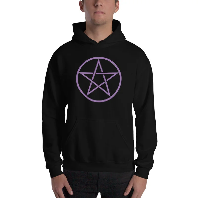 Purple Goth Wiccan Woven Pentagram Unisex Hoodie Sweatshirt Hoodie with Color Block Contrast Stylish Purple Goth Wiccan Woven Pentagram Unisex Hoodie Sweatshirt Hoodie with Color Block Contrast Stylish