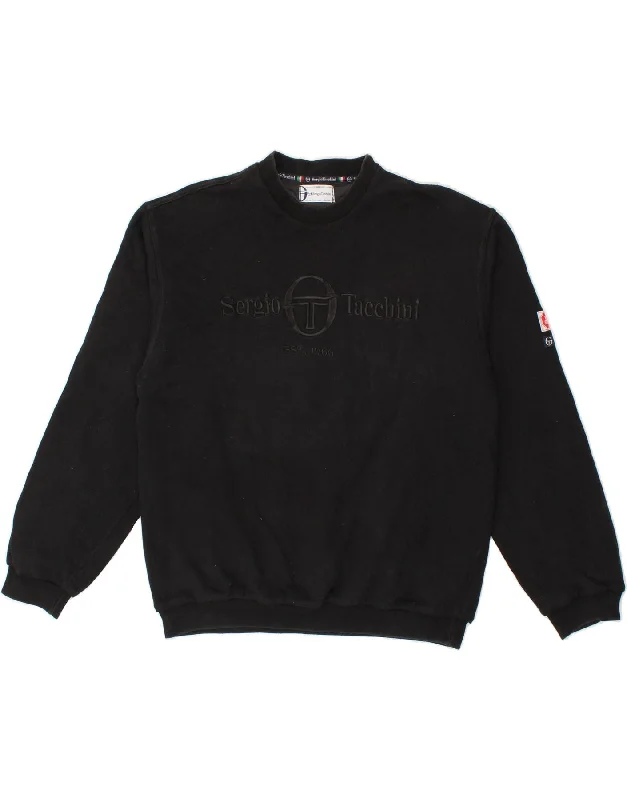 SERGIO TACCHINI Mens Graphic Sweatshirt Jumper Medium Black Cotton Oversized Hoodie Comfort Casual SERGIO TACCHINI Mens Graphic Sweatshirt Jumper Medium Black Cotton Oversized Hoodie Comfort Casual