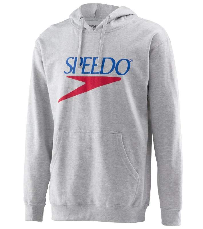 Speedo Unisex Vintage Logo Heavy Weight Fleece Hoodie Medium Heather Grey