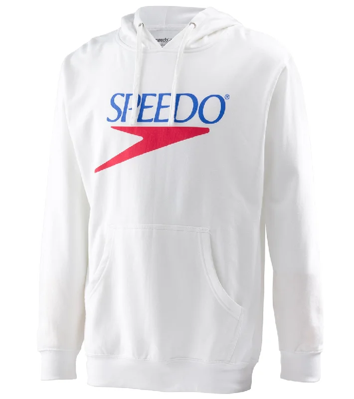 Speedo Unisex Vintage Logo Heavy Weight Fleece Hoodie White