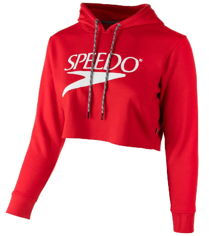 Speedo Women's Vintage Cropped Hoodie Speedo Red