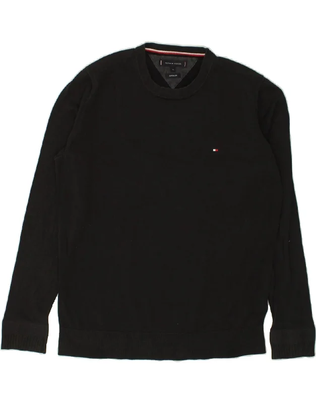 TOMMY HILFIGER Mens Sweatshirt Jumper XL Black Cotton