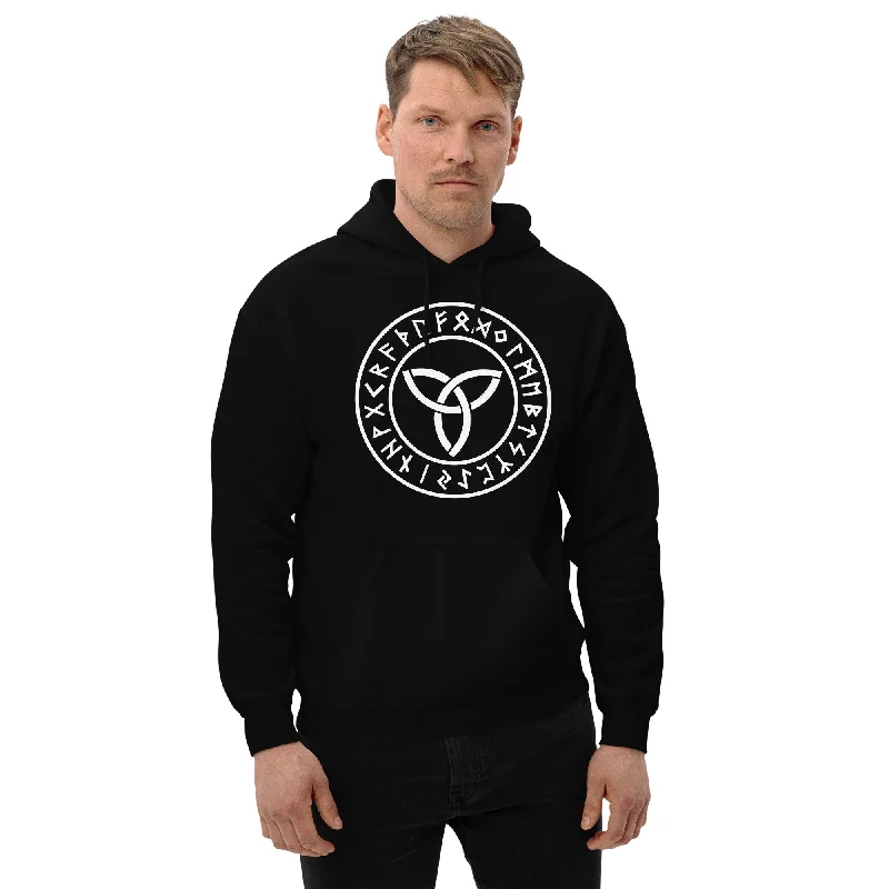 Triquetra Infinity Symbol with Viking Runes Unisex Hoodie Sweatshirt Hoodie with Toggle Buttons Decorative Unique Triquetra Infinity Symbol with Viking Runes Unisex Hoodie Sweatshirt Hoodie with Toggle Buttons Decorative Unique