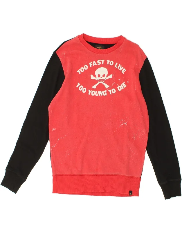 VIVIENNE WESTWOOD Mens Graphic Sweatshirt Jumper Large Red Colourblock Hoodie Jacket Zipper Layering VIVIENNE WESTWOOD Mens Graphic Sweatshirt Jumper Large Red Colourblock Hoodie Jacket Zipper Layering