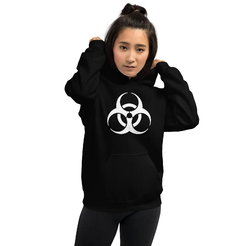 White Biohazard Sign Toxic Chemical Symbol Unisex Hoodie Sweatshirt Hoodie with Hood Adjustable Protection White Biohazard Sign Toxic Chemical Symbol Unisex Hoodie Sweatshirt Hoodie with Hood Adjustable Protection
