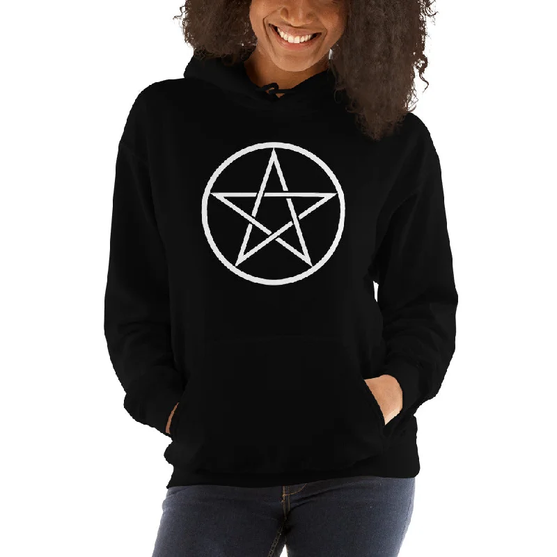 White Goth Wiccan Woven Pentagram Unisex Hoodie Sweatshirt Hoodie with Double Zipper Versatile Adjustable White Goth Wiccan Woven Pentagram Unisex Hoodie Sweatshirt Hoodie with Double Zipper Versatile Adjustable