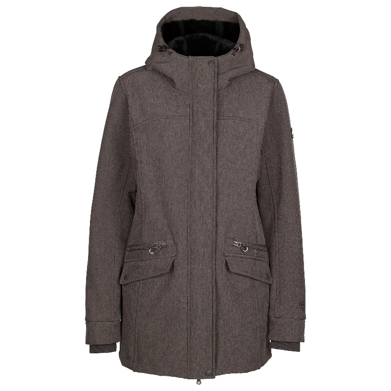 Anza Women's Longer Soft Shell Jacket in Dark Grey Marl