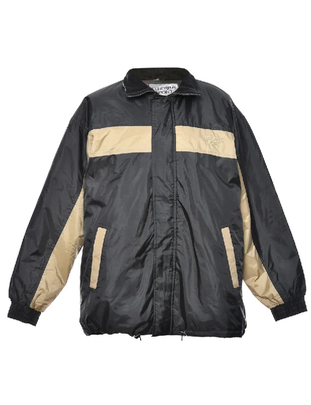 Beige & Black Two-Tone Mountaineering Jacket - M