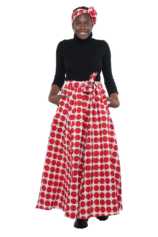 Polka Dots Long Maxi Skirt denim skirt classic