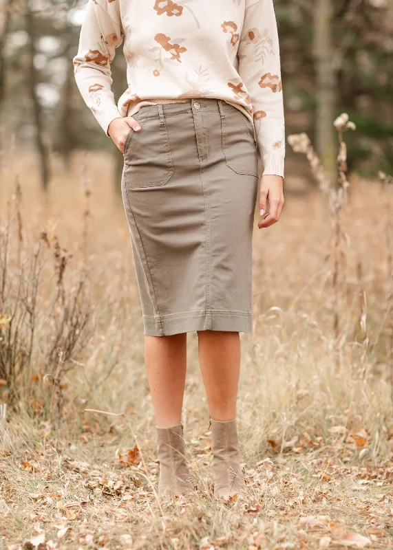 Erica Cotton Twill Midi Skirt chiffon skirt floaty
