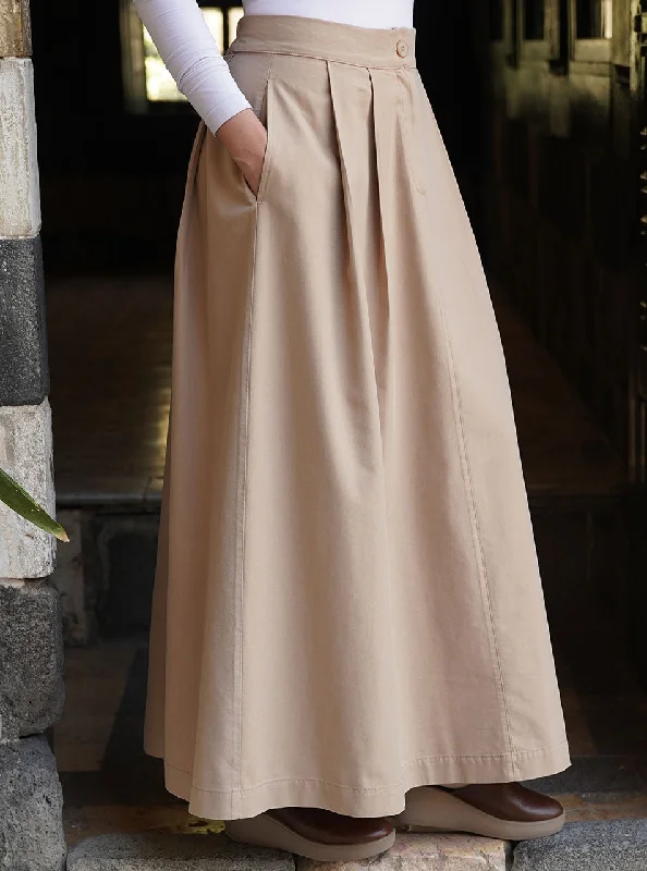 Front and Back Pleated Skirt midi skirt versatile