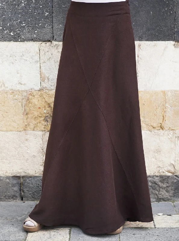 Linen Angular Paneled Skirt leather skirt sleek
