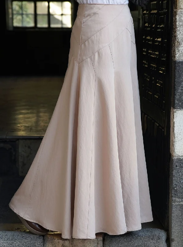 Rayon Geometric Flared Maxi Skirt corduroy skirt cozy