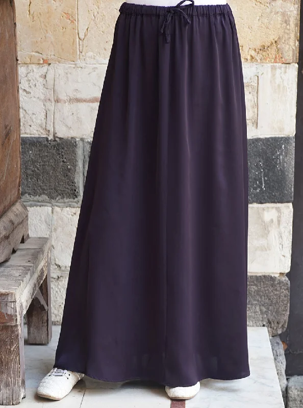 Satin Elasticized Waist Maxi Skirt corduroy skirt comfortable