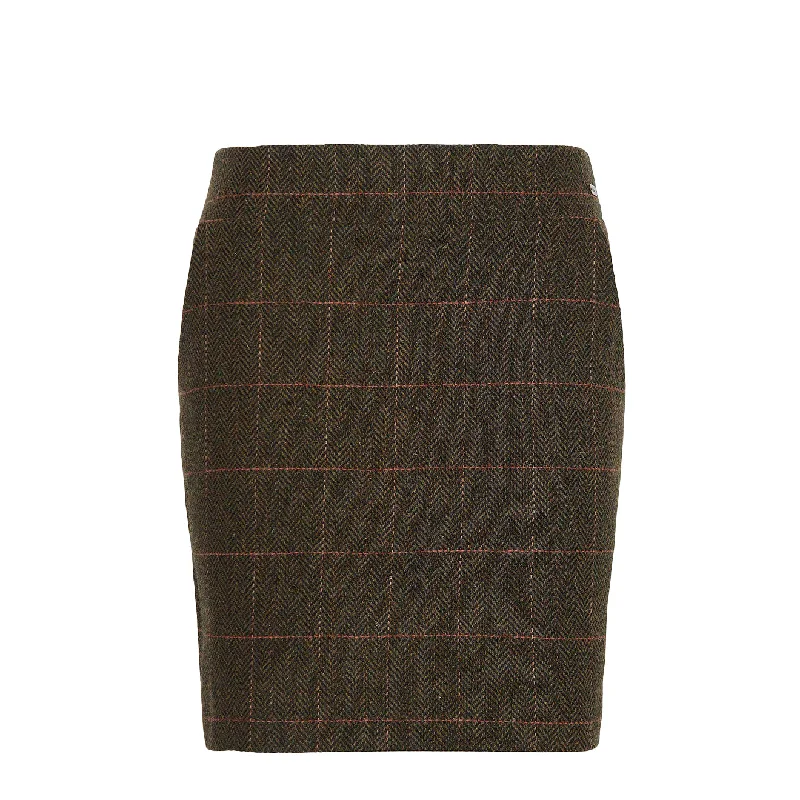 Barbour Womens Birch Skirt Spiced Pumpkin Check