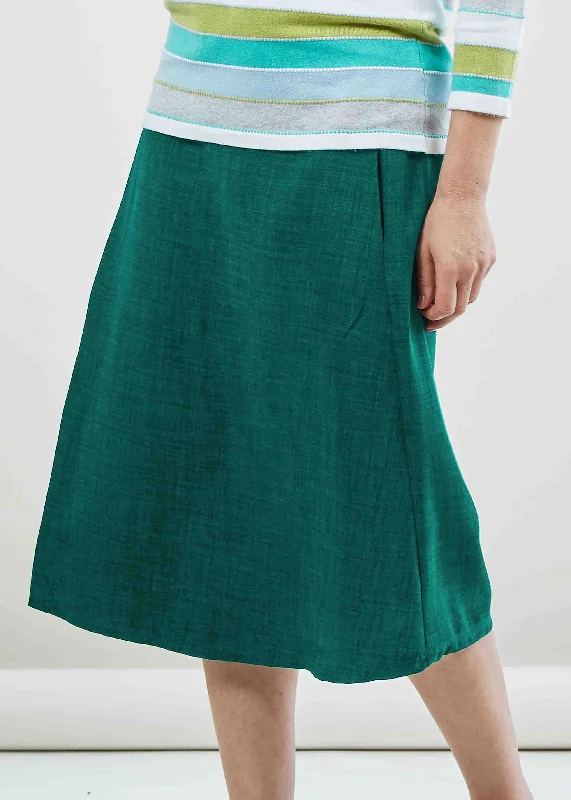 Delia Below Knee A-Line Linen Look VELCRO® Brand Fastening Wrap Skirt