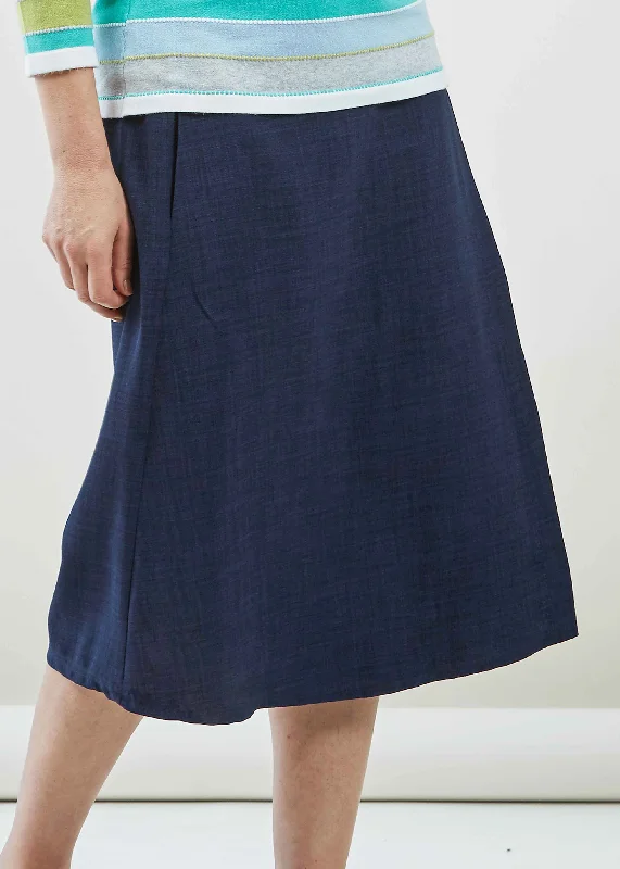 Delia Below Knee A-Line Linen Look VELCRO® Brand Fastening Wrap Skirt