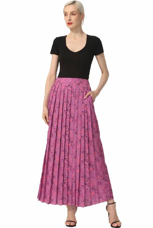 Kimi + Kai Women Print Box Pleat Maxi Skirt