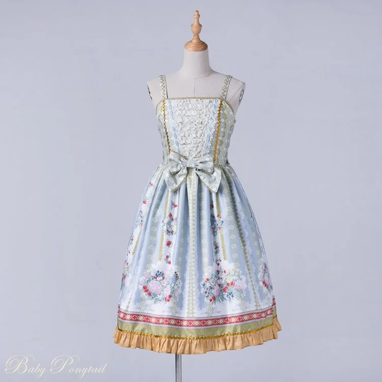 Rococo Bouquet Jumperskirt in Light Blue