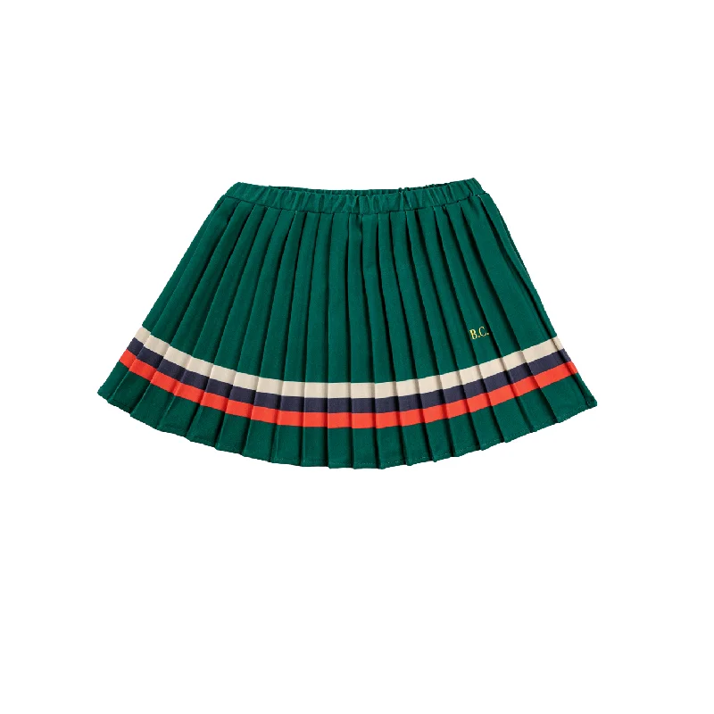 Stripes Pleated Woven Skirt