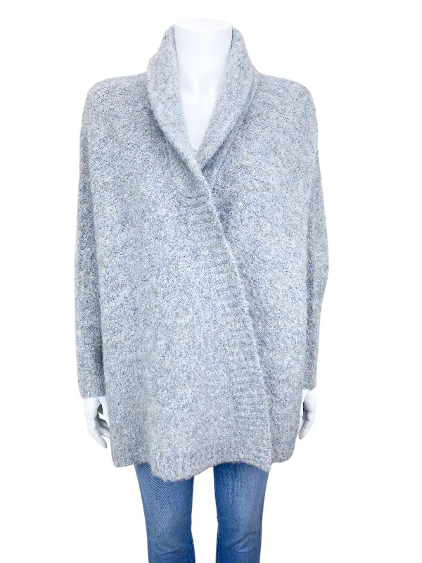 Anthropologie Women's Cozy Boucle Oversized Dolman Sweater Lt. Blue One Size Welt Pockets Slit Pockets Flap Pockets Anthropologie Women's Cozy Boucle Oversized Dolman Sweater Lt. Blue One Size Welt Pockets Slit Pockets Flap Pockets