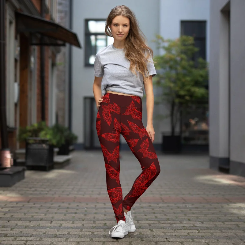 Butterflies Yoga Leggings, lioness-love Comfortable Athletic Tights