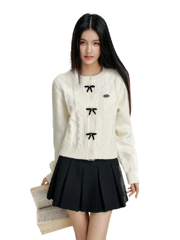 Bowknot Cable-Knit Crewneck Sweater Faux Fur Fabric Real Fur Fabric Shearling Fabric Bowknot Cable-Knit Crewneck Sweater Faux Fur Fabric Real Fur Fabric Shearling Fabric