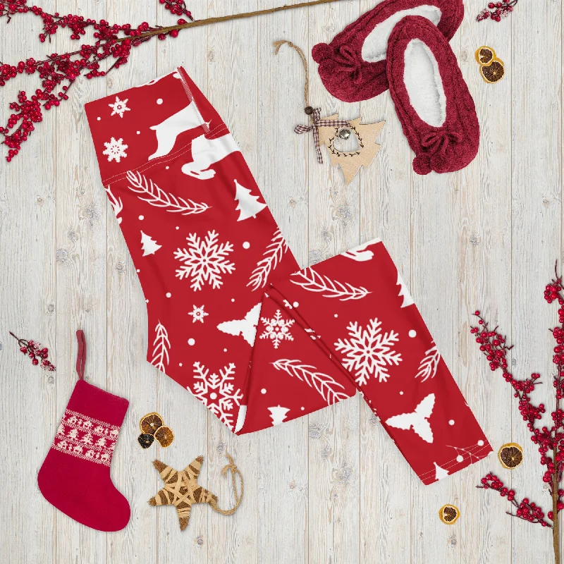 Christmas Deer Yoga Leggings, lioness-love Fashionable Stretchy Fit Leggings