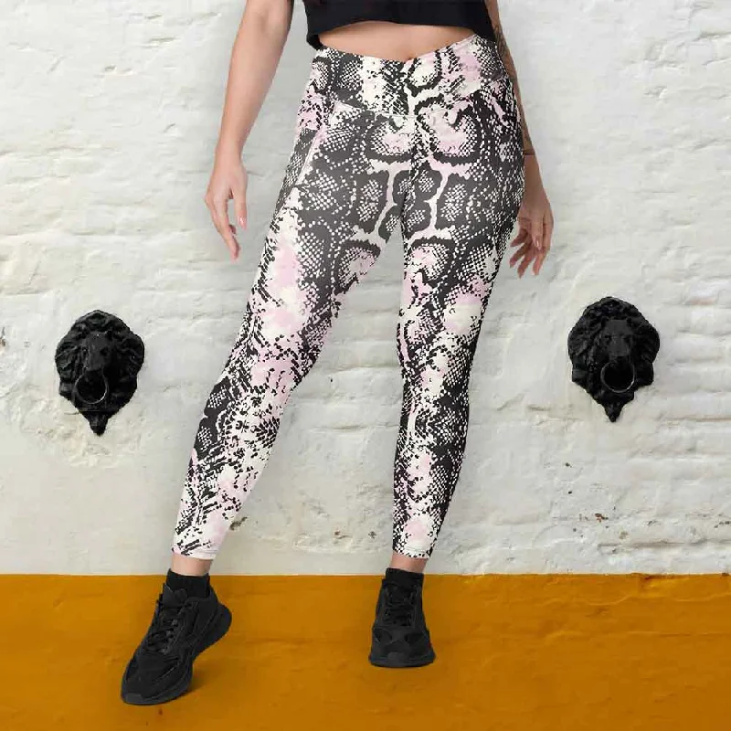 Crossover leggings with pockets Stylish Camo Print Leggings