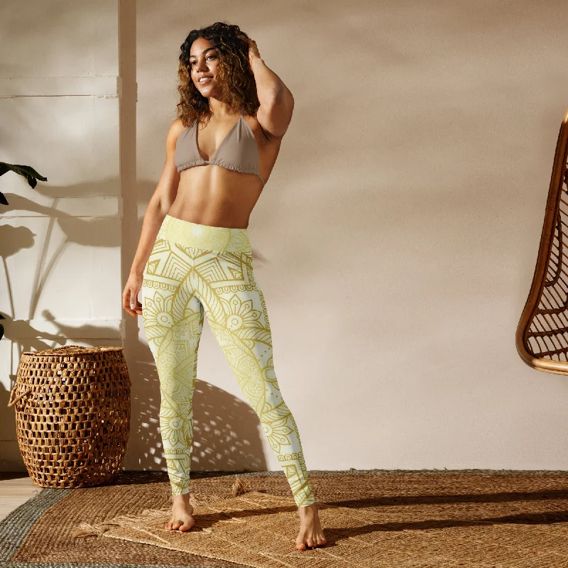 Elegant Gold Geometric Yoga Leggings, lioness-love Fashionable Printed Legging Pants Elegant Gold Geometric Yoga Leggings, lioness-love Fashionable Printed Legging Pants