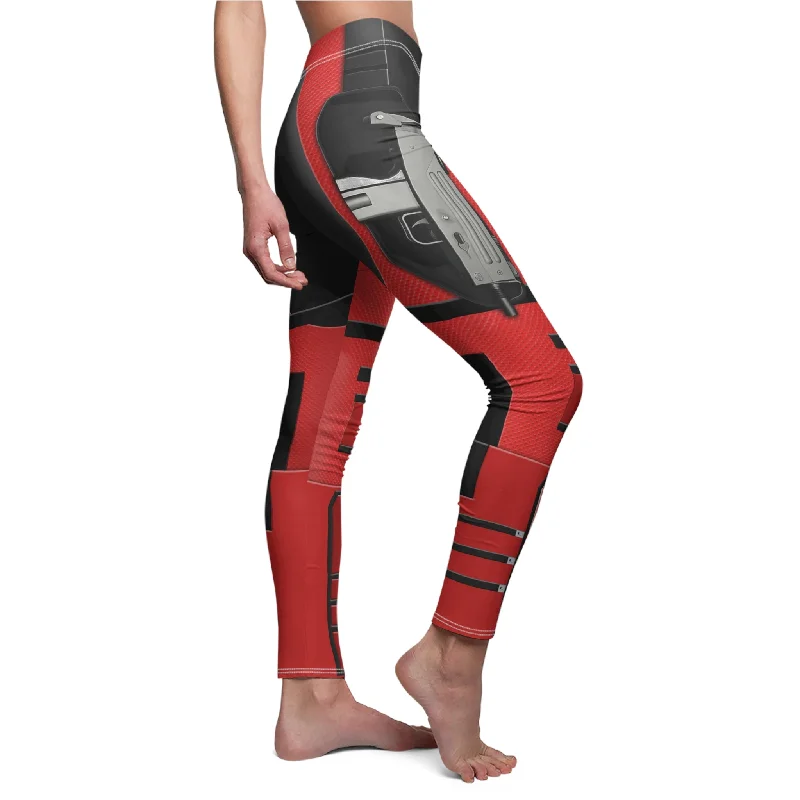 Lady Deadpool Leggings, Deadpool & Wolverine Costume Trendy Colorblock Print Leggings Lady Deadpool Leggings, Deadpool & Wolverine Costume Trendy Colorblock Print Leggings