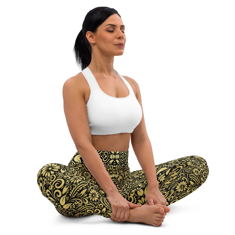 Modern Paisley Yoga Leggings Fashionable Ribbed Knit Leggings