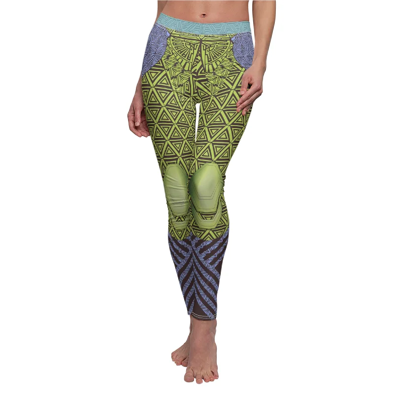 Nakia Green and Blue Leggings, Black Panther Wakanda Forever Costume Comfortable Stretch Leggings Nakia Green and Blue Leggings, Black Panther Wakanda Forever Costume Comfortable Stretch Leggings
