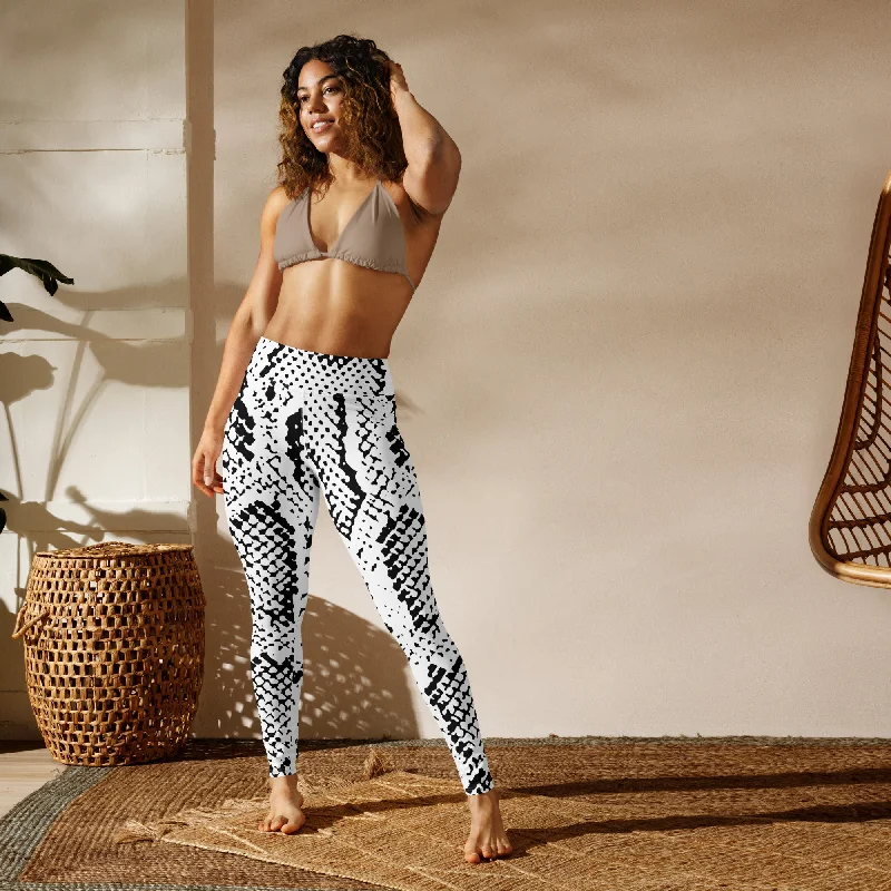 Snake Print Yoga Leggings, lioness-love Chic Floral Print Leggings