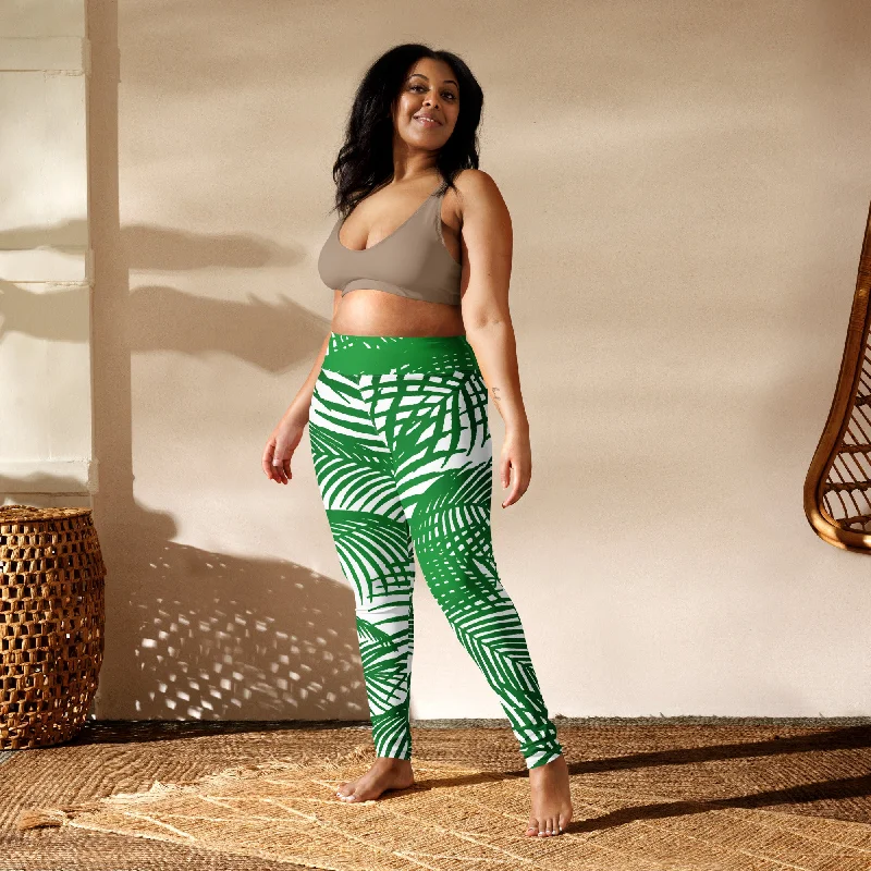 Tropical Style Yoga Leggings Trendy High-Compression Leggings