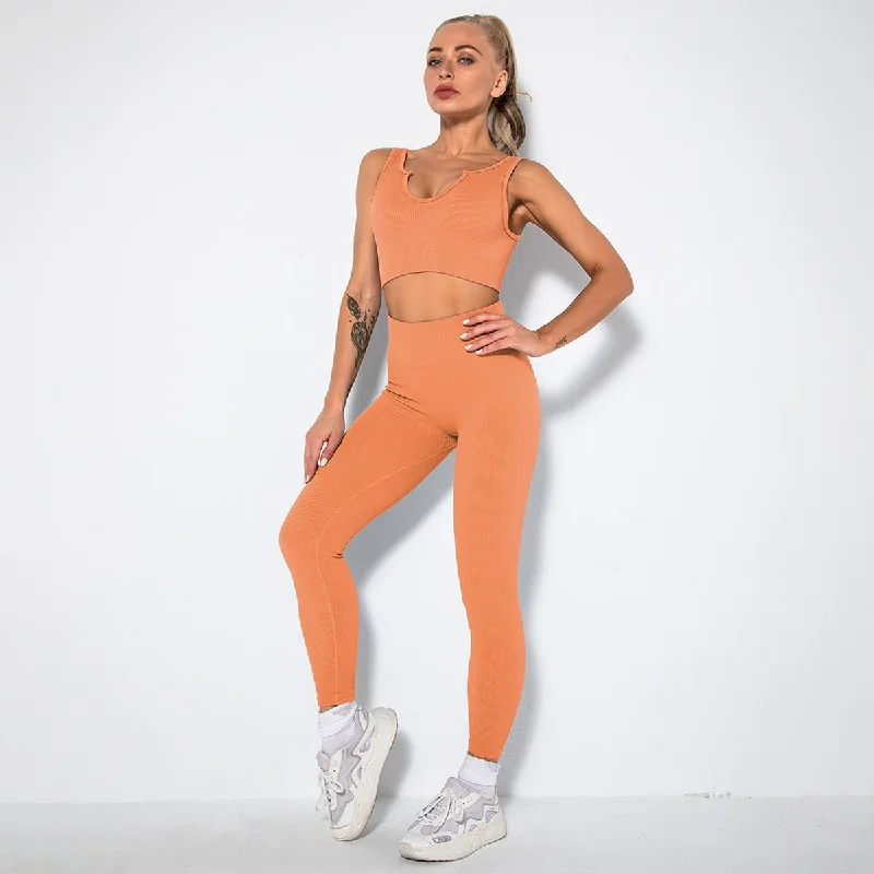 v-bra+Leggings-orange