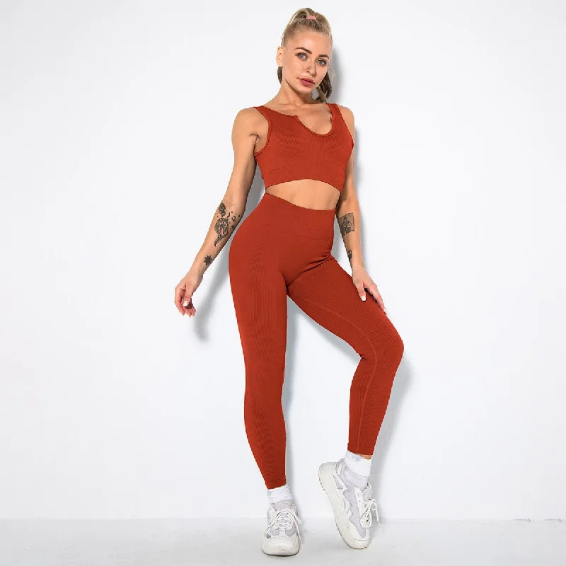 v-bra+Leggings-red