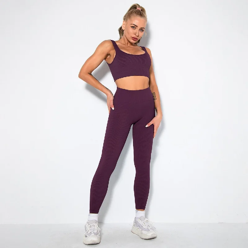 u-bra+Leggings-purple red