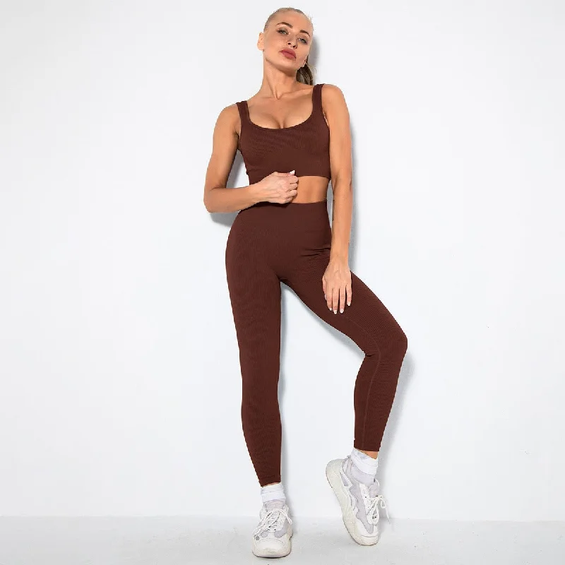 u-bra+Leggings-dark coffee