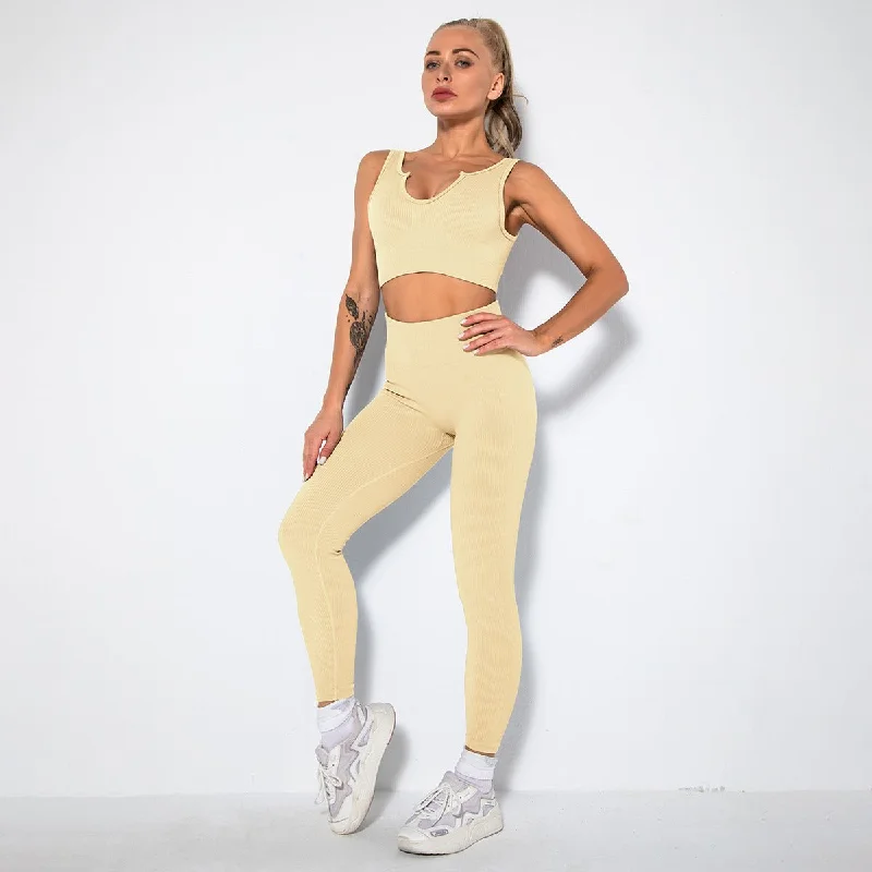 v-bra+Leggings-yellow