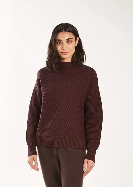 Angled Rib Sweater - Dark Sepia