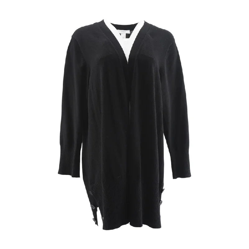 Black Solid Cardigan Sweater