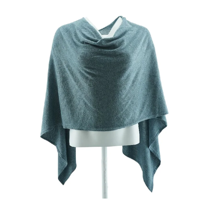 Blue Solid Cape Sweater