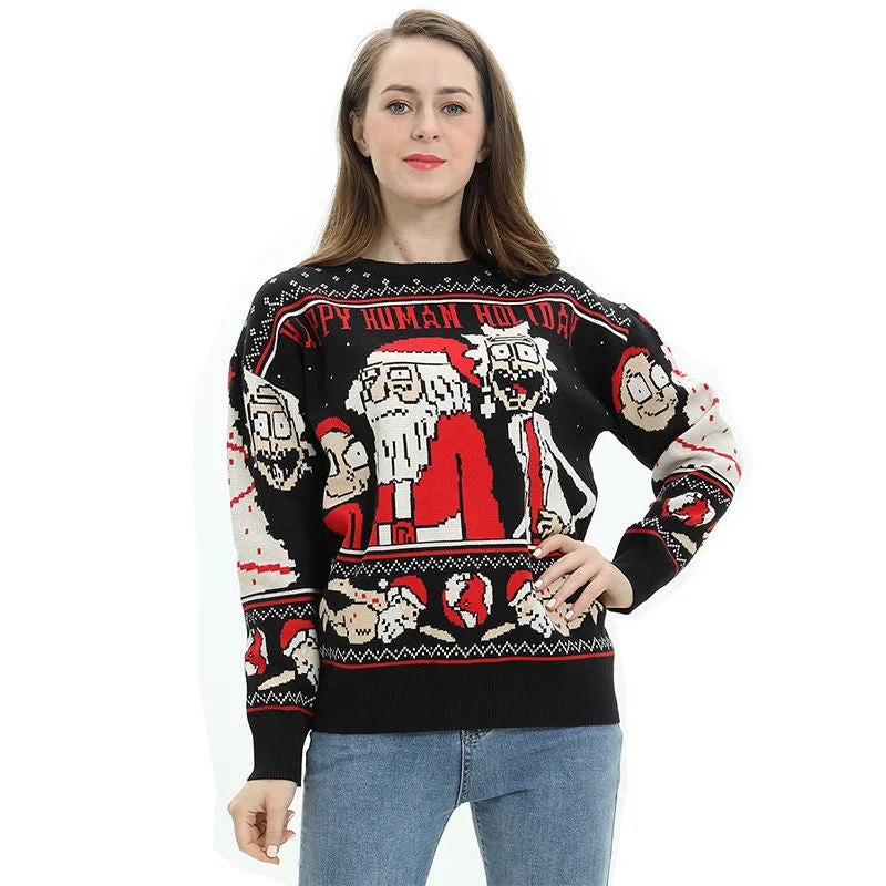 Custom Black Santa Claus Ugly christmas Sweater Manufacturer