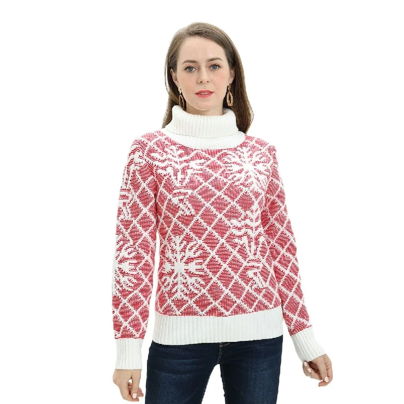 Turtleneck Christmas Sweater Ladies Supply