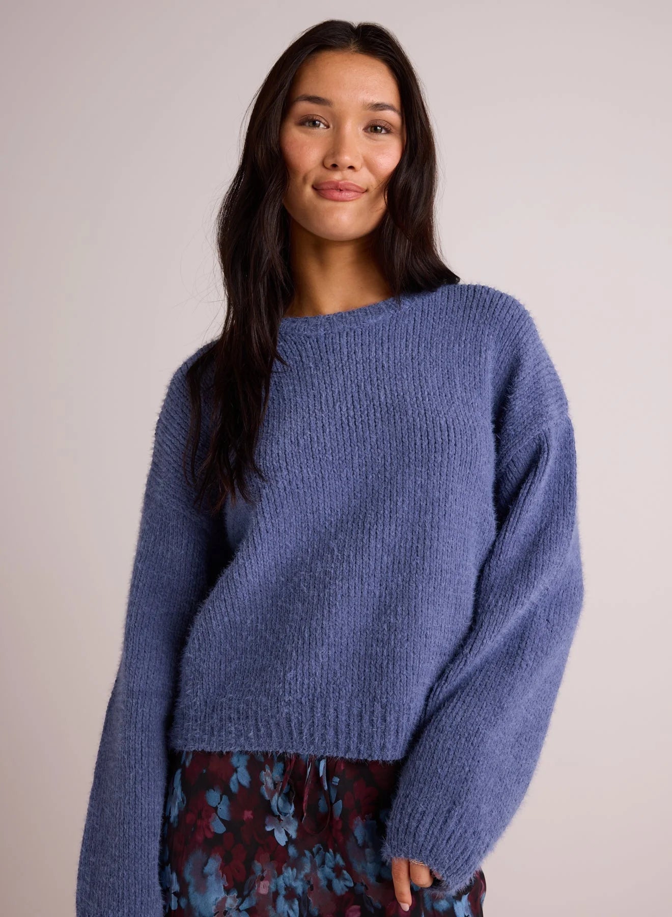 Drop Shoulder Chenille Sweater