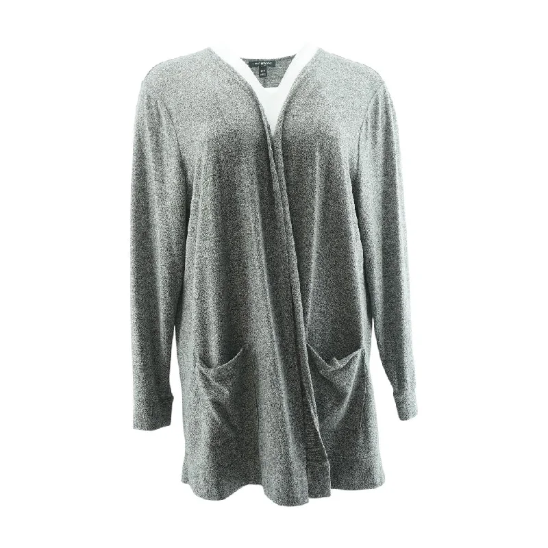 Gray Solid Cardigan Sweater