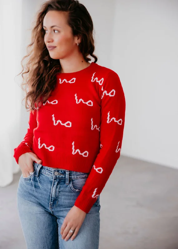 Ho Ho Ho Knit Lettering Sweater