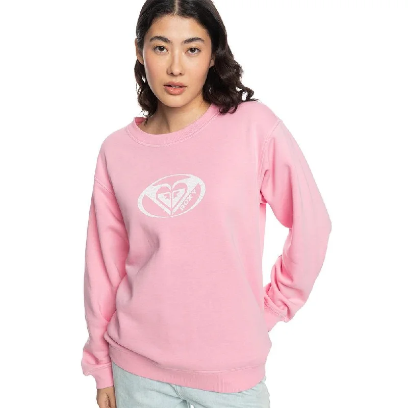 Roxy Womens Surf Stoked Crew Brusheda  Sweater Prism Pink