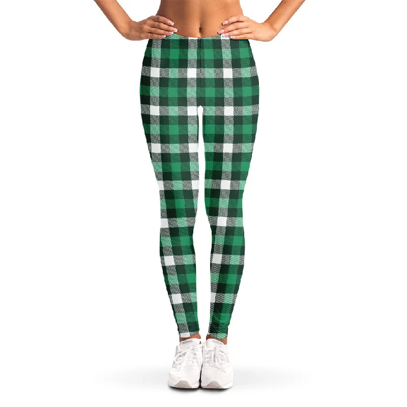 Saint Patrick's Day Stewart Plaid Print Women's Leggings